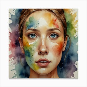 Watercolor Of A Girl 44 Canvas Print