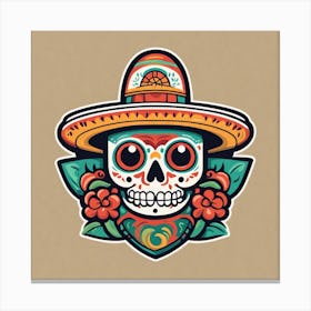 Day Of The Dead Skull 116 Canvas Print