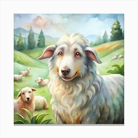 Sheep In The Meadow Canvas Print