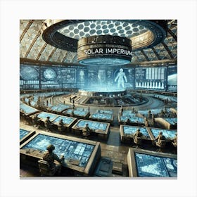 A High Tech And Strategic View Of The Helios Control Center Canvas Print