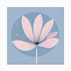 A White And Pink Flower In Minimalist Style Square Composition 282 Canvas Print