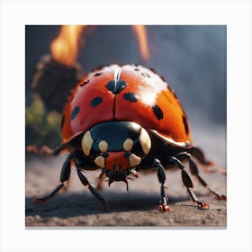 Ladybug On Fire Canvas Print