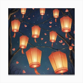 Chinese Lanterns art print 1 Canvas Print