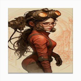 Steampunk Girl 3 Canvas Print