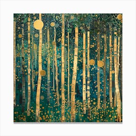 Dense Forest in Style of Gustav Klimt Canvas Print