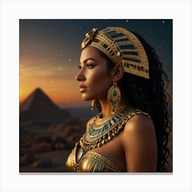 Egyptian Woman In Gold Canvas Print