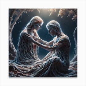 Two Lovers In The Forest Canvas Print
