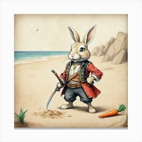 Pirate Bunny 11 Canvas Print