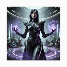 A Dramatic Sci Fi Scene Featuring Queen Sorath Sho Canvas Print