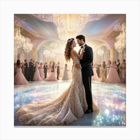 An Ultra Realistic 3d Rendering Of An Opulent Wedding Celebration Lavish Victorian Golden Decorated (1) 2 Canvas Print