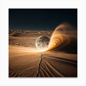 Moon In The Desert Canvas Print