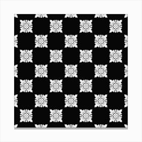 Black And White Floral Pattern Canvas Print