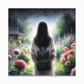 Girl In The Garden 1 Canvas Print