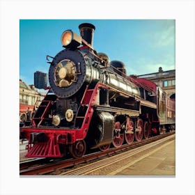 Firefly Intricate Steampunk Locomotive At Victorian London Station 32060 (2) Canvas Print