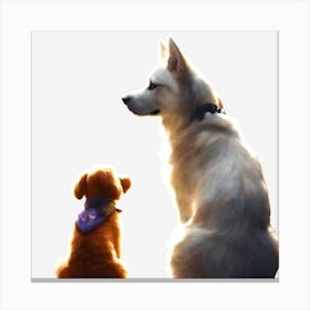 Dog And Puppy Canvas Print