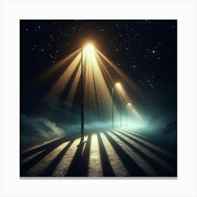 Street Lights At Night Canvas Print