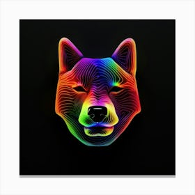 Rainbow Wolf Head Canvas Print