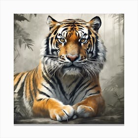 Tiger In The Jungle Canvas Print