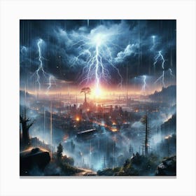 Lightning City Canvas Print