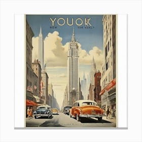 Default Vintage Travel Poster New York Art Print Canvas Print
