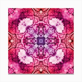 Pink Watercolor Flower Pattern From Bubbles 6 Canvas Print