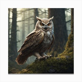 Owl In The Forest 118 Canvas Print