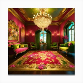 Futuristic Beautiful French Mansion Interior Glamo (24) Canvas Print