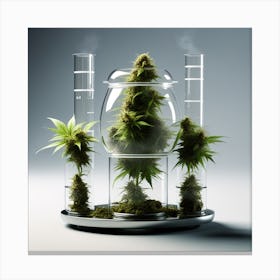 Cannabis In A Glass Jar Canvas Print