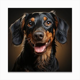 Portrait of Joyful Dachshund Canvas Print