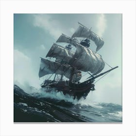 Boat In The Storm Canvas Print