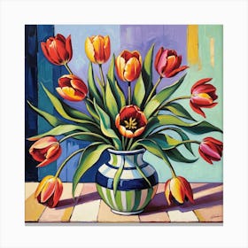 Tulips In A Vase 4 Canvas Print