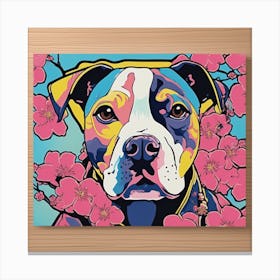 Cherry Blossom Pit Bull Canvas Print