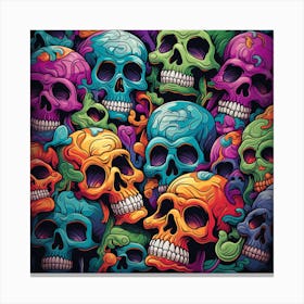 Colorful Skulls Canvas Print