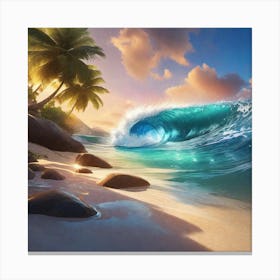 Sunset At The Beach 48 Canvas Print