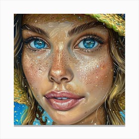 Girl In A Hat 1 Canvas Print