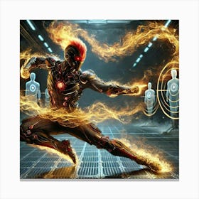 A Highly Detailed Science Fiction Illustration Of Flame Dancer Canvas Print