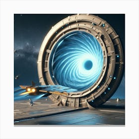 Spaceship In Space 3 Canvas Print