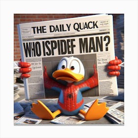 Duck Spider Man 4 Canvas Print