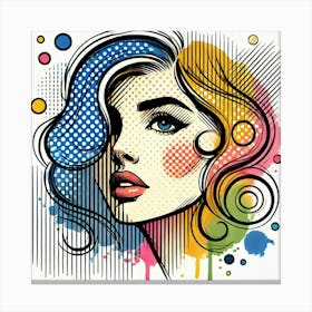 watercolour paint splash of a girl portrait 2 Canvas Print