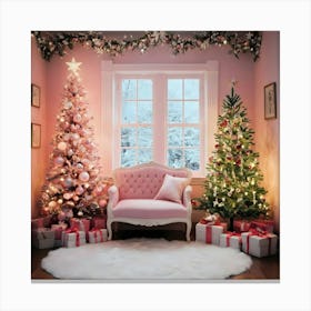 Pink Christmas Room 10 Canvas Print
