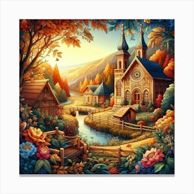 Autumn Village 2 Canvas Print