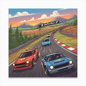 Ford Mustang Racers Canvas Print