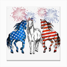 Limited Edition Horse American Flag Patriotic Horse 4th Of Canvas Print