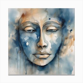 Enigmatic Abstract Face Art Print (4) Canvas Print