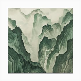 Japanese Watercolour Of Mount Hakusan 3 Canvas Print