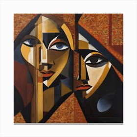 Abstract Painting, Oil On Canvas, Brown Color Canvas Print