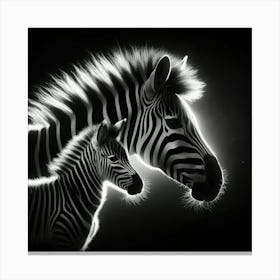 Zebra And Baby Canvas Print