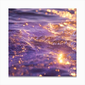 Glittering Purple Ocean Waves Canvas Print