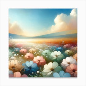 Cosmos Flowers and The Sky Canvas Print