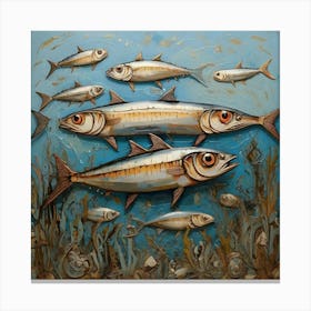 Sardines Art Print 1 Canvas Print